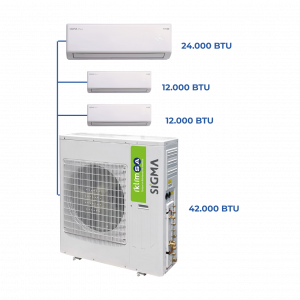 Sigma Multi Klimalar - 42000 BTU Dış Ünite + 2 x 12000 BTU + 1 x 24000 BTU  İç Ünite